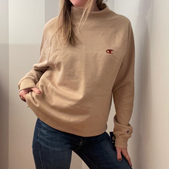 Champion Tan Brown Warm Turtleneck Sweatshirt - Picture 3 of 15